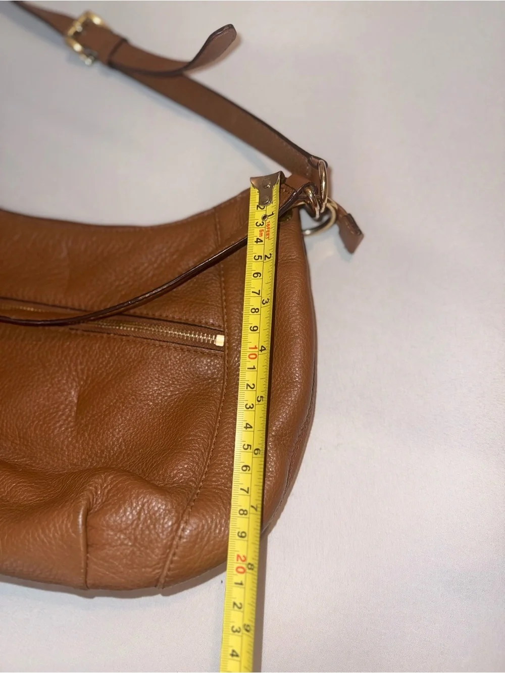Micheal Kors Y2K Women Brown Leather Crossbody Bag Purse with Tassel